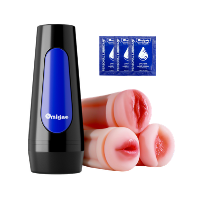 Blue Vibe Triple Sleeve Male Masturbator with Adjustable Suction